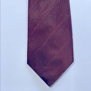 Vintage late 60s/early 70s U Italy Fatto A Mano reddish brown‎ polyester tie